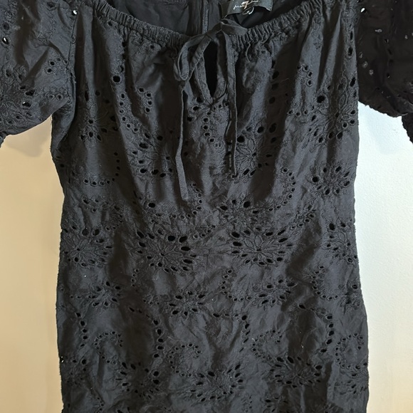 7 For All Mankind black eyelet mini dress. - Picture 3 of 9